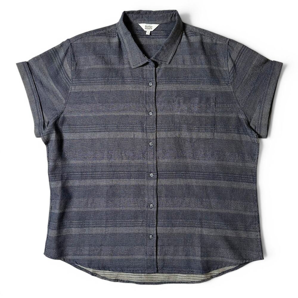 Bridge & Burn Bea Cascade Weave Shirt Top Womens Size XXL Striped Organic Cotton
